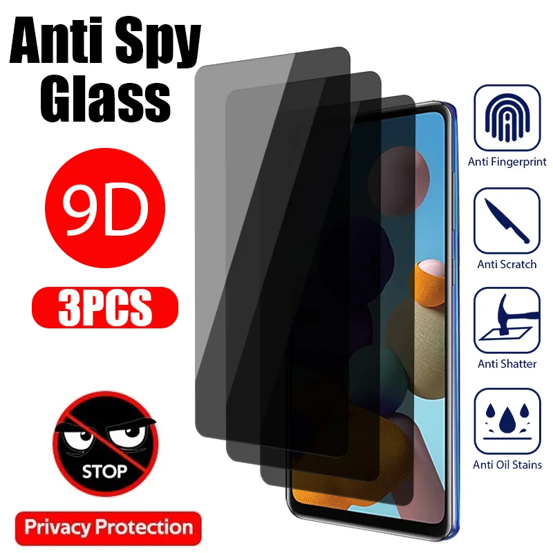 3PCS Anti-spy Glass for Samsung Galaxy A53 A12 A32 A52S 5G Full Cover Privacy Screen Protector for Samsung A13 A51 A71 A70 A72