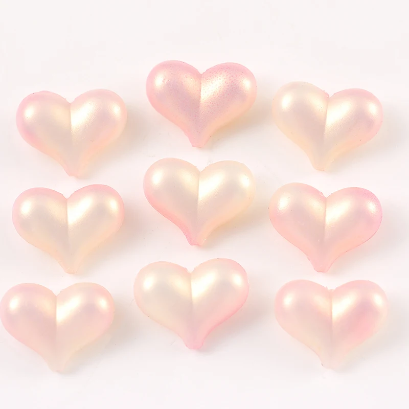 30pcs 18x22mm Gradient Colors resin Beads Love Heart Shape Beads For Jewelry Making Diy Bracelet Necklace Phone Chai