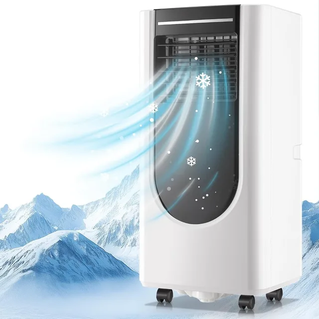 Portable 3-in-1 air conditioning unit with 8000 BTU and remote control for rooms under 250 square feet, including window kit 1