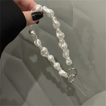 Corea di lusso perla cordino per cellulare cinturino da polso signora catena portatile corto anti-smarrimento telefono cellulare carino chiave pendente accessori