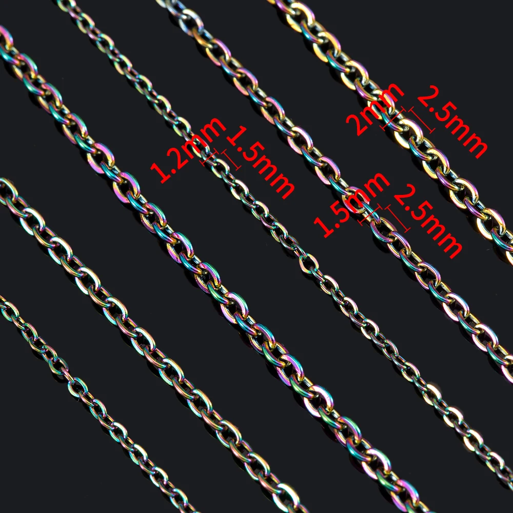 10M 2M Mluti Größe Gliederkette Edelstahl Kreuz O-förmige Ketten DIY Halsketten Armbänder Schmuckherstellung Zubehör Großhandel – Detail 2