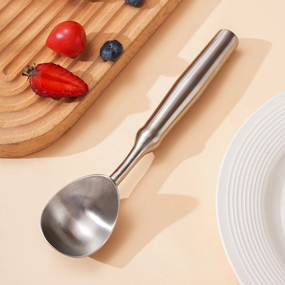 Stainless Steel Ice Cream Spoon Non Stick Cookie Spoon Multifunctional Cookie Dough Scoop Dishwasher Safe for Watermelon Fruits