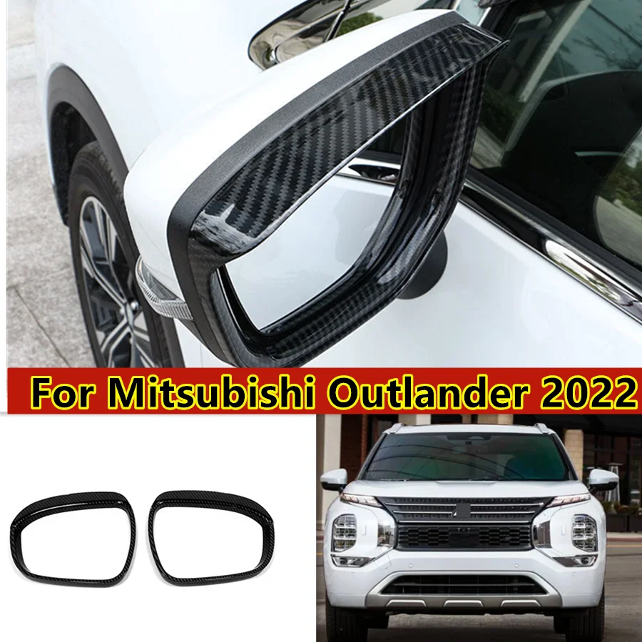 

2X Side Mirror Shade Rain Shield Guard Eyebrow Cover Trim For Mitsubishi Outlander 2022 2023