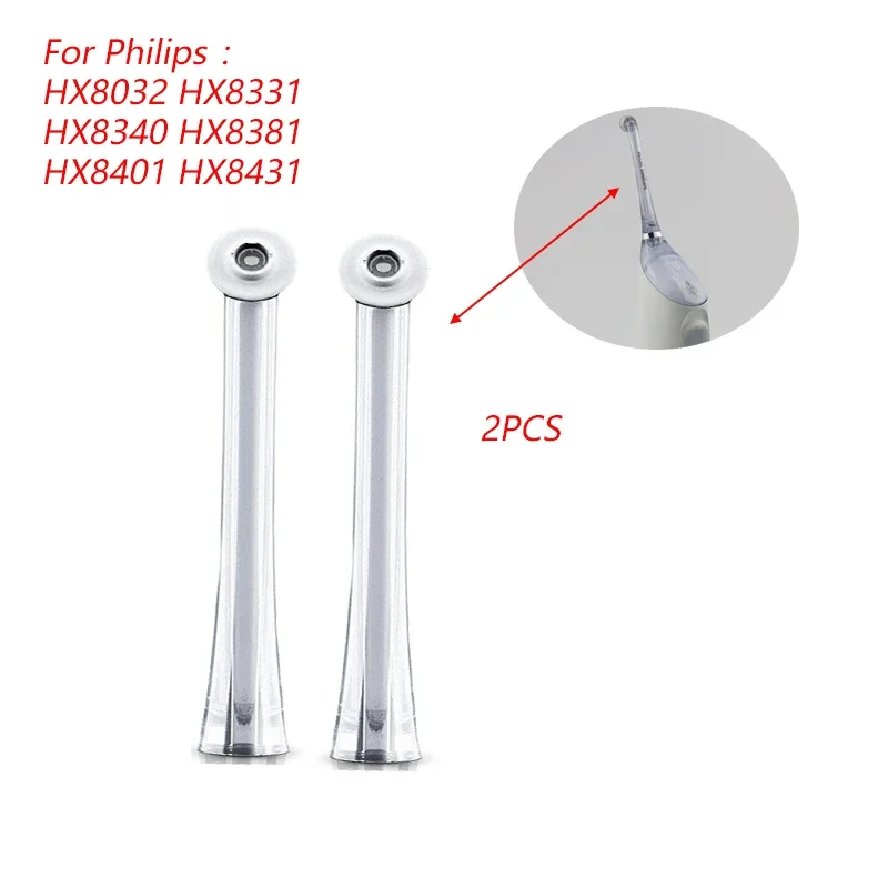 

2Pcs Electric Oral Irrigator Nozzle For Philips HX8340 HX8341 HX8381 HX8331 HX83 Series Replacement Accessories Nozzle
