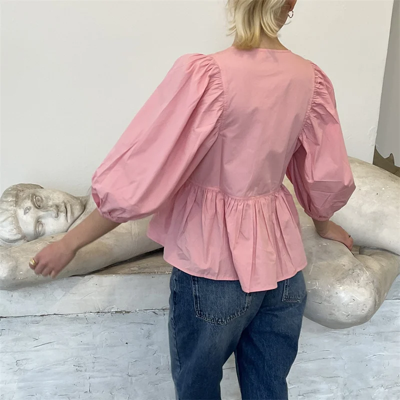 Camisas Y2K para mujer, ropa estética, elegante, color sólido/rayas, manga 3/4, cárdigan con lazo, blusa de los años 2000, ropa de calle