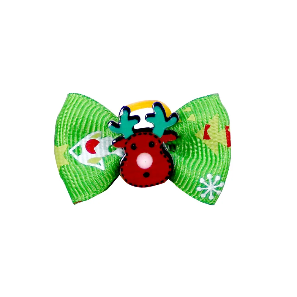 10 Pcs Christmas Pet Bows Dog Hair Accessories Holiday Party Dogs Bows Hair Dog Grooming Bows for Small Dog Pet Supplies