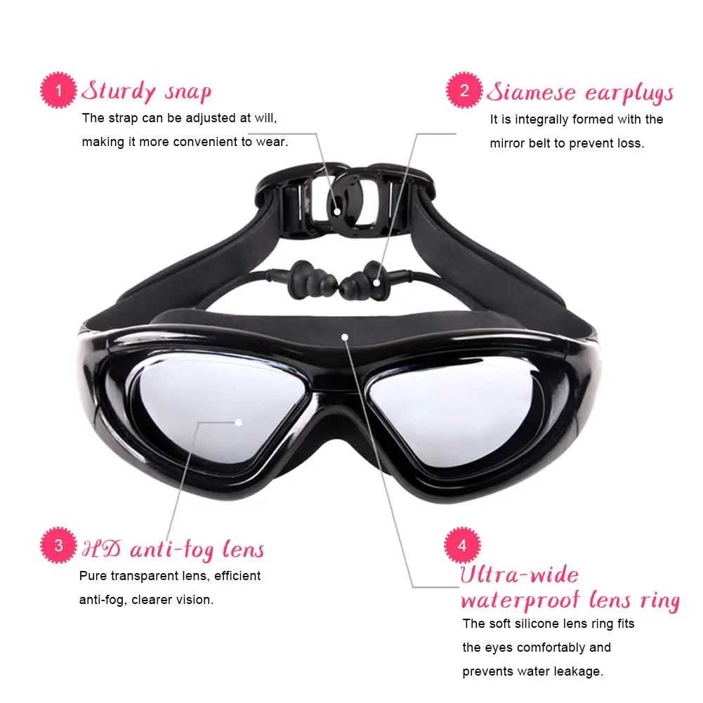 Professional Swimming Goggles Anti-Fog UV men women Glasses Eyewear Protection Swimming Goggles Ear Plug Swim Pool Glasses