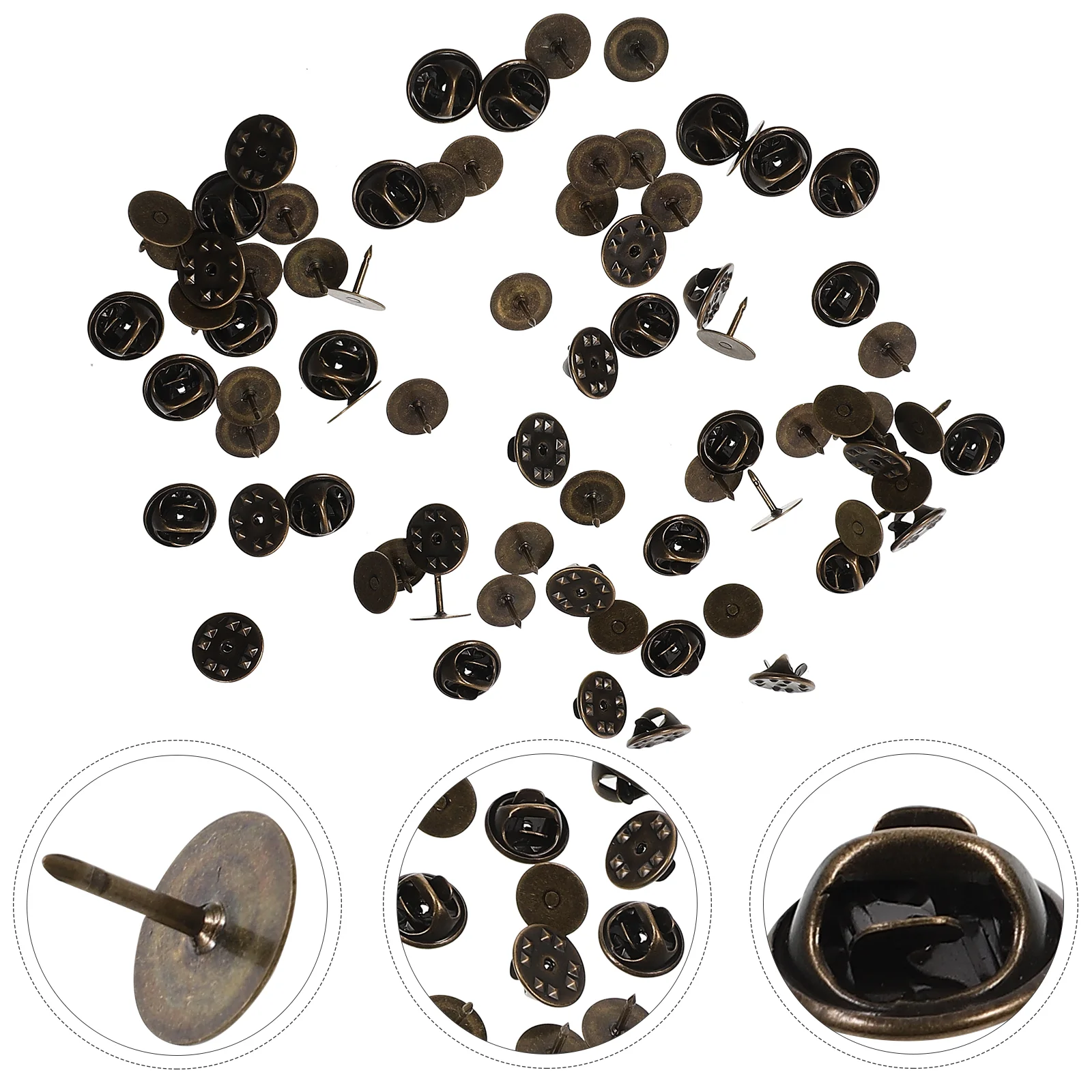 

50 sets of Locking Pin Back Replacement Back Locking Craft Making Clutch Back