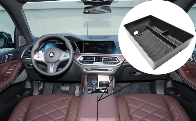 GAFAT BMW X5 G05/X6 G06/X7 G07 2019-2023 2024 Boîte de Rangement pour  Console Centrale avec Accoudoir, Boîte à Gants, Compatible avec Accessoires  BMW