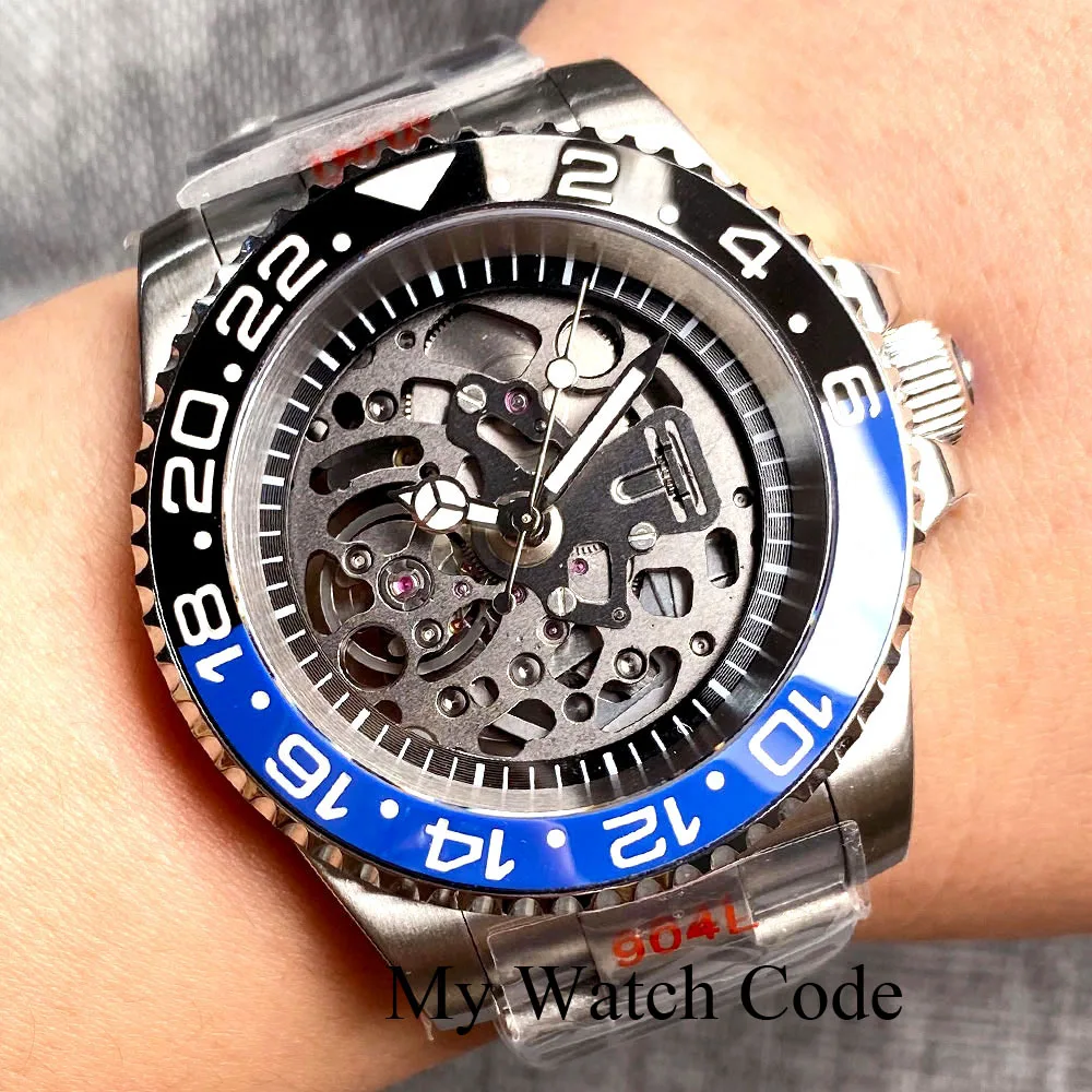 Diver NH72A Automatic Watch Men Tourbillon Mechanical Watch Skeleton Dial Sapphire 904L Steel Bracelet Reloj Waterproof