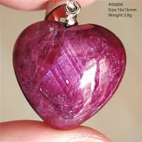 Collier Pendentif Cœur en Rubis Rouge Naturel Roulé pour Femme et Homme, Bijou Tendance en Pierre Précieuse Rubis Rouge Étoilé, Perles de Pierre AAAAAA 2