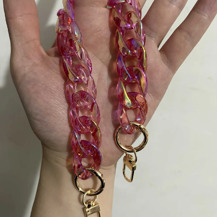 DIY Chunky Acrylic Chains Strap For Handbag Shoulder Bag Colorful