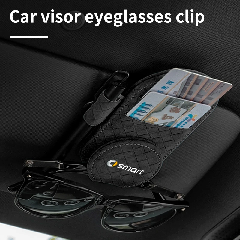 Car Sun Visor Organizer Pen Card Storage Clip Occhiali Da Sole Supporto Per Smart Fortwo 451 450 453 Forfour Cabrio Crossblade Roadster