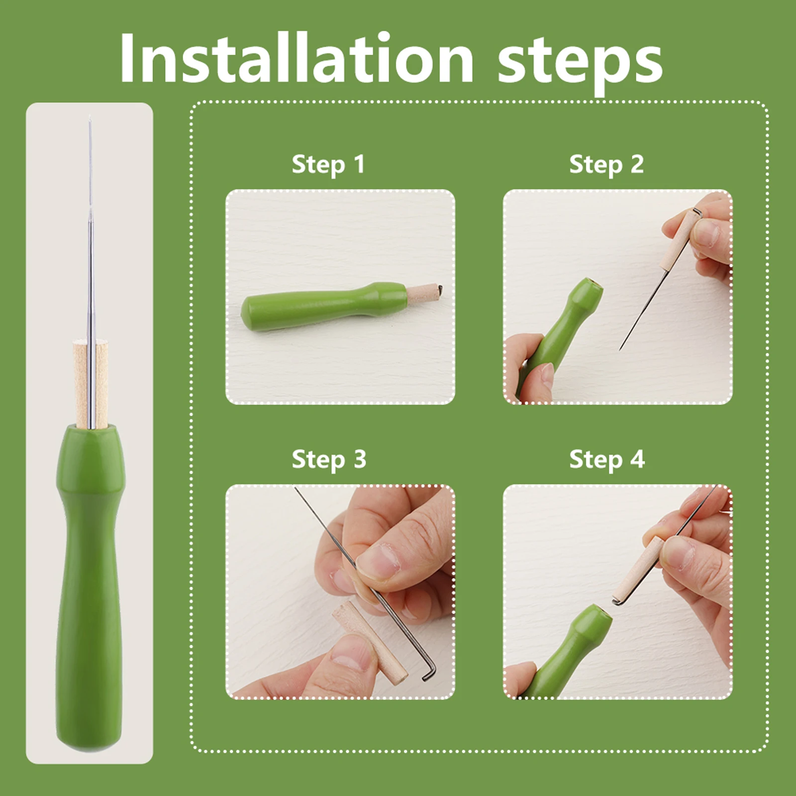 Needle Felting Kit 1PC Felting Underlay Set Dry Felt Pad Needle Holder Needles Wool DIY