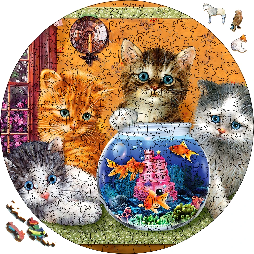 3d puzzle for kids toy family game montessori educational wood toys puzzle animal jigsaw puzzles owl adult kids wooden toy gift Cute Cat Wooden Jigsaw Puzzle Festival Gift Toys For Adults Animal Wood Puzzles Holiday Gift Puzzle Toy For Kids