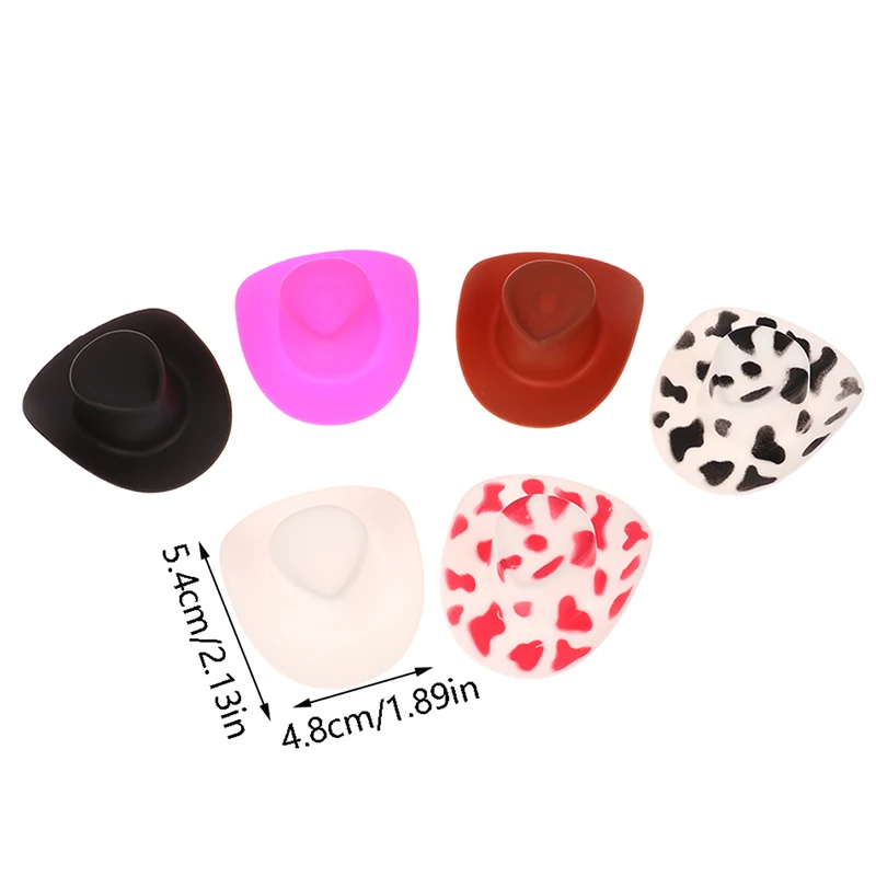 

10Pcs Miniature Cute Plastic Doll Hat Western Cowboy Hat Cowgirl Hat Fashion Accessory Clothing Matching For Dolls Decoration