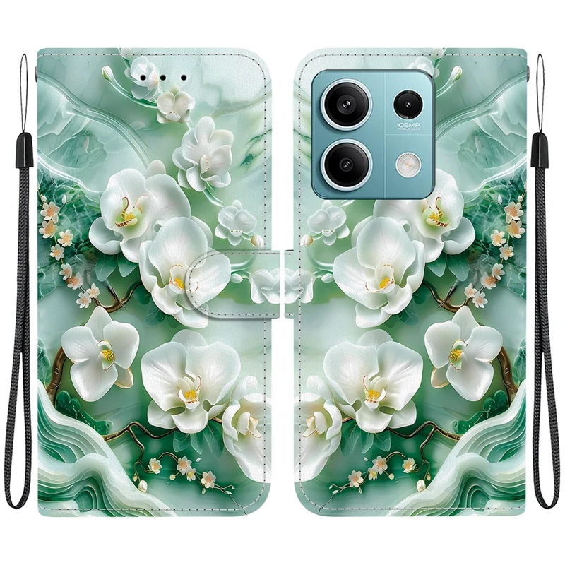 Elegant 3D Fashion Leather Magnetic Flip Wallet Phone Case with Artistic Design