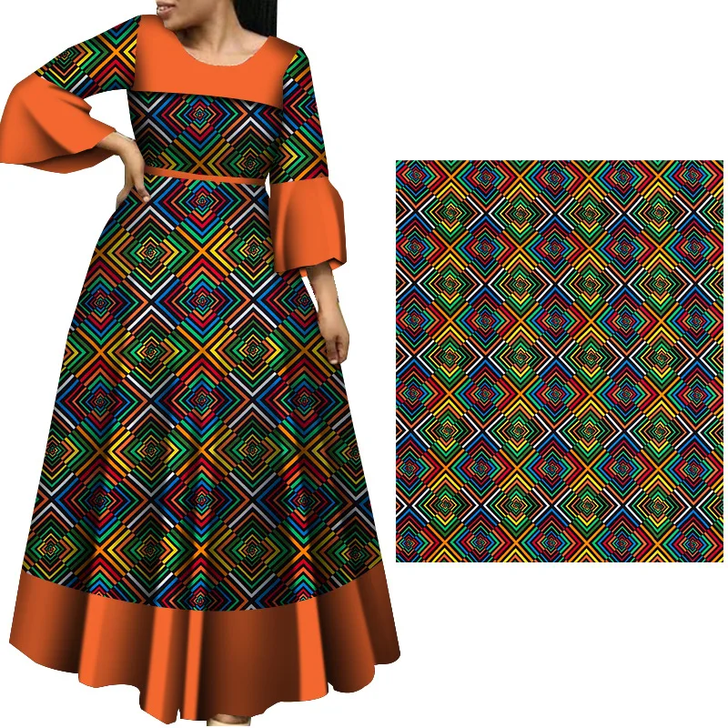 6 Yards Original Real Wax Ankara African Print Fabric 100% Cotton For Party Dress