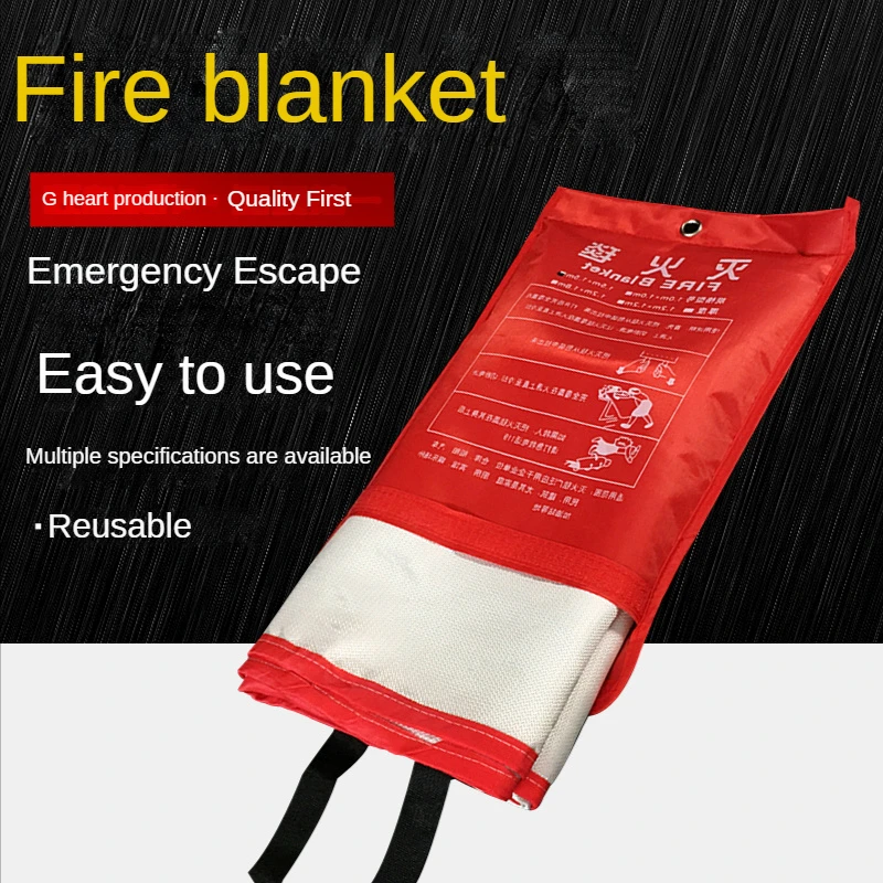 VITCOCO 1.2*1.2M Fire Fighting Blanket Fiber Escape Blanket Necessary Fire for Kitchen Compartment Heat Resistant Flame