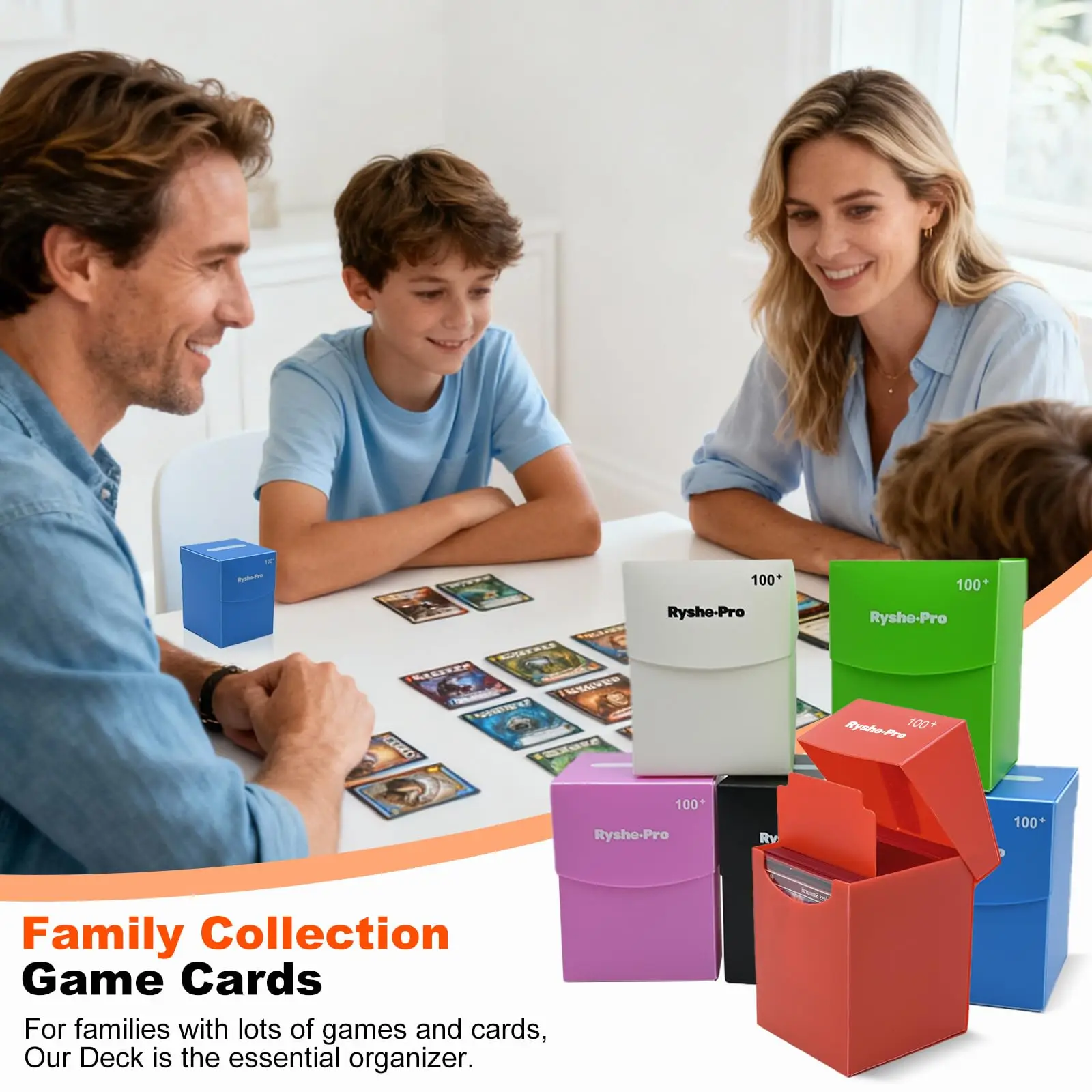 Deck Box for 100+ Pokemon/Magic/YuGiOh Collectible Trading Cards Storage Card Organizer