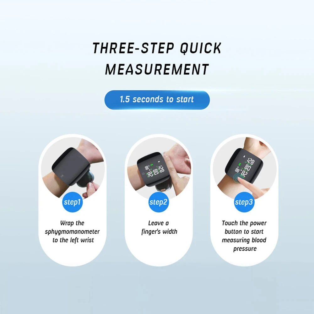 LED large screen wrist sphygmomanometer USB multifunctional elderly blood pressure heart rate monitor digital sphygmomanomet blood pressure monitor blood pressure meter