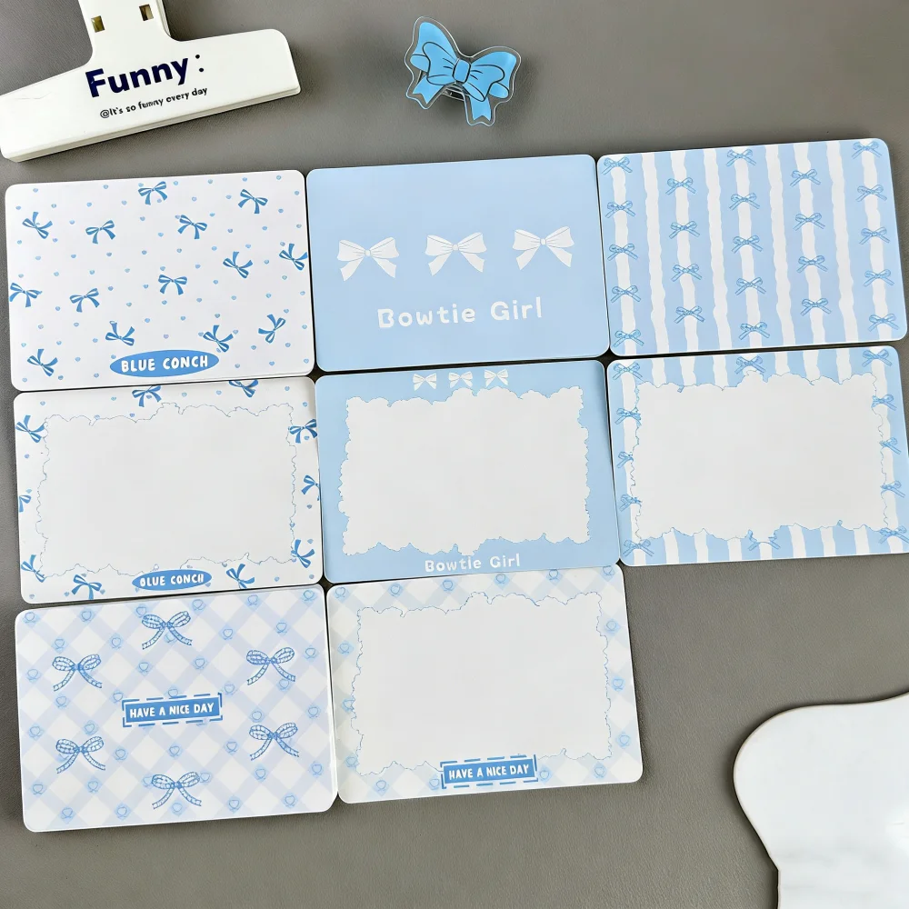 20Pcs 미적 감각의 리본 인사 카드 생일 결혼식 소원 감사 카드 DIY 공예 선물 메시지 카드 남겨두기