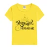 Ramadan Mubarak Print Kids T-shirt Child Ramadan Eid Outfit Girls Boys Tops Short Sleeve T Shirt Islamic Muslim Holiday Clothes 5