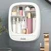 Wall-mounted Cosmetics Storage Box Dustproof Waterproof Large Capacity Makeup Storage Racks with Lid Drawer Bathroom Organizer 2