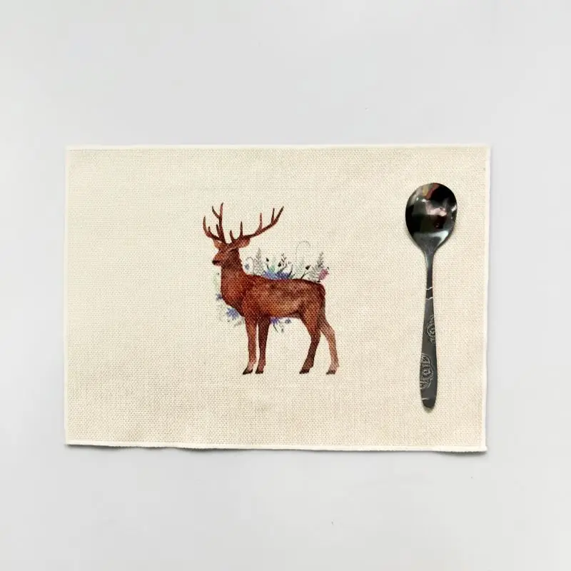 4pcs Blank Sublimation Linen Placemat Blank For Christmas Hotel Home Party Decoration