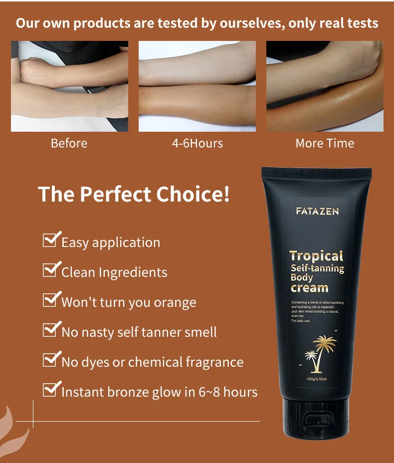 100g Natural 3 Hour Instant Dark Tanning Lotion Tanning Oil Skin Care Self Dark Brown