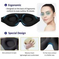 3D Eye Mask Adjustable Suitable for Men and Women with No Pressure on the Eyes Breathable and Light Blocking Eye Mask Black 2