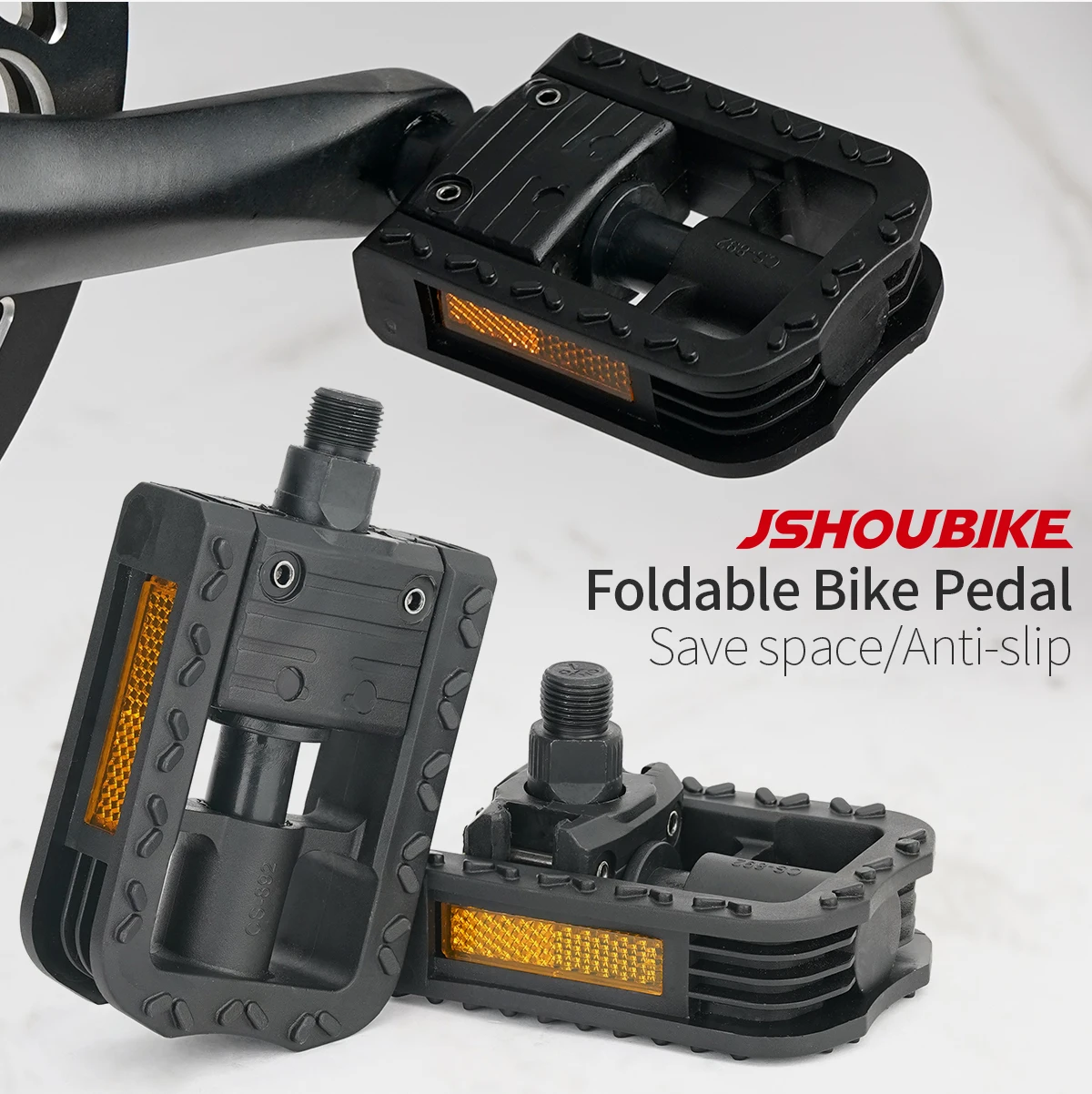 CXWXC Road/MTB Bike Pedals - Aluminum Alloy Bicycle Pedals - Mountain Bike Pedal With Removable Anti-Skid Nails (A: Black-Red