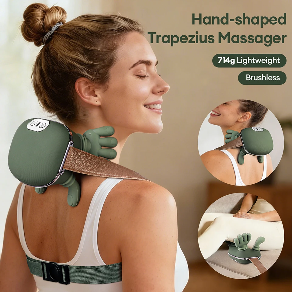 4d Bionic Neck And Shoulder Massager Wireless Cervical Kneading Shawl_voghion.com