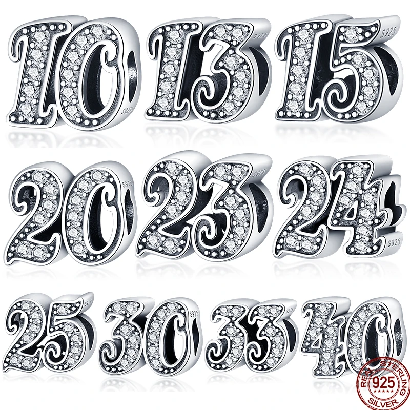 Pandora Charms Silver 925 Original Numbers Number Charms Pandora