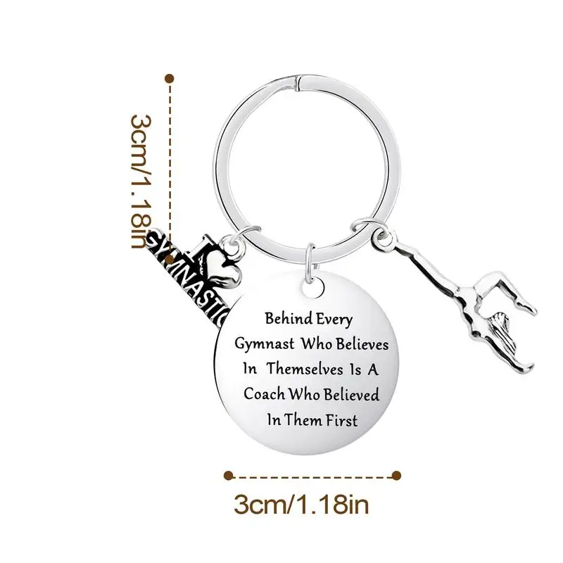 I Love Gymnastics Key Ring Key Chains DIY Jewelry Gifts