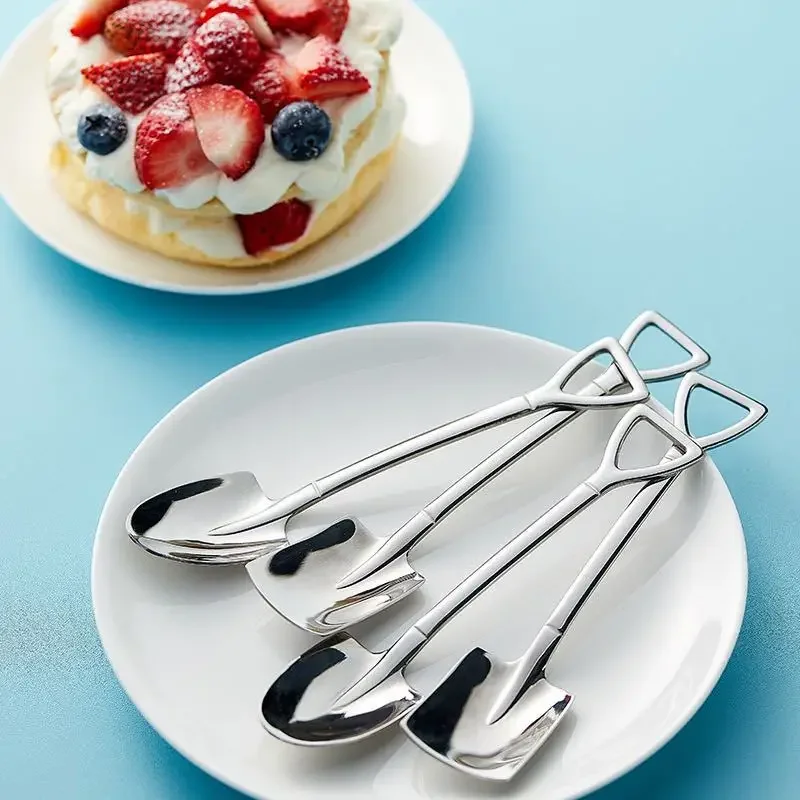 Stainless Steel Watermelon Spade Spoon Ice Cream Honey Fruits Spoon Retro Kitchen Tableware Creative Personality Coffee