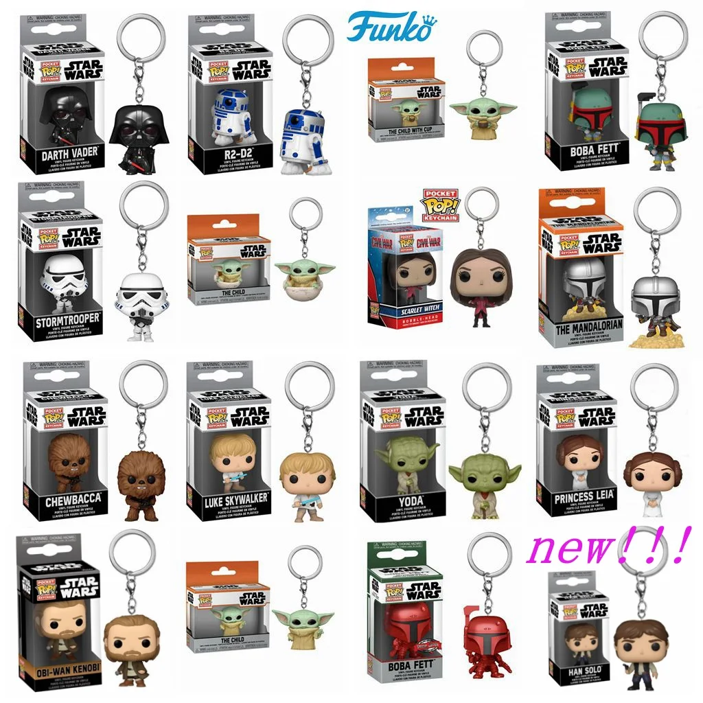 thumbnail image 2 of FUNKO POP Star Wars El Mandaloriano Skywalker Luke Chubacca R2-D2 Robot Darth Vader Stromtrooper Yoda el Niño Llavero Juguetes, 2 of 5