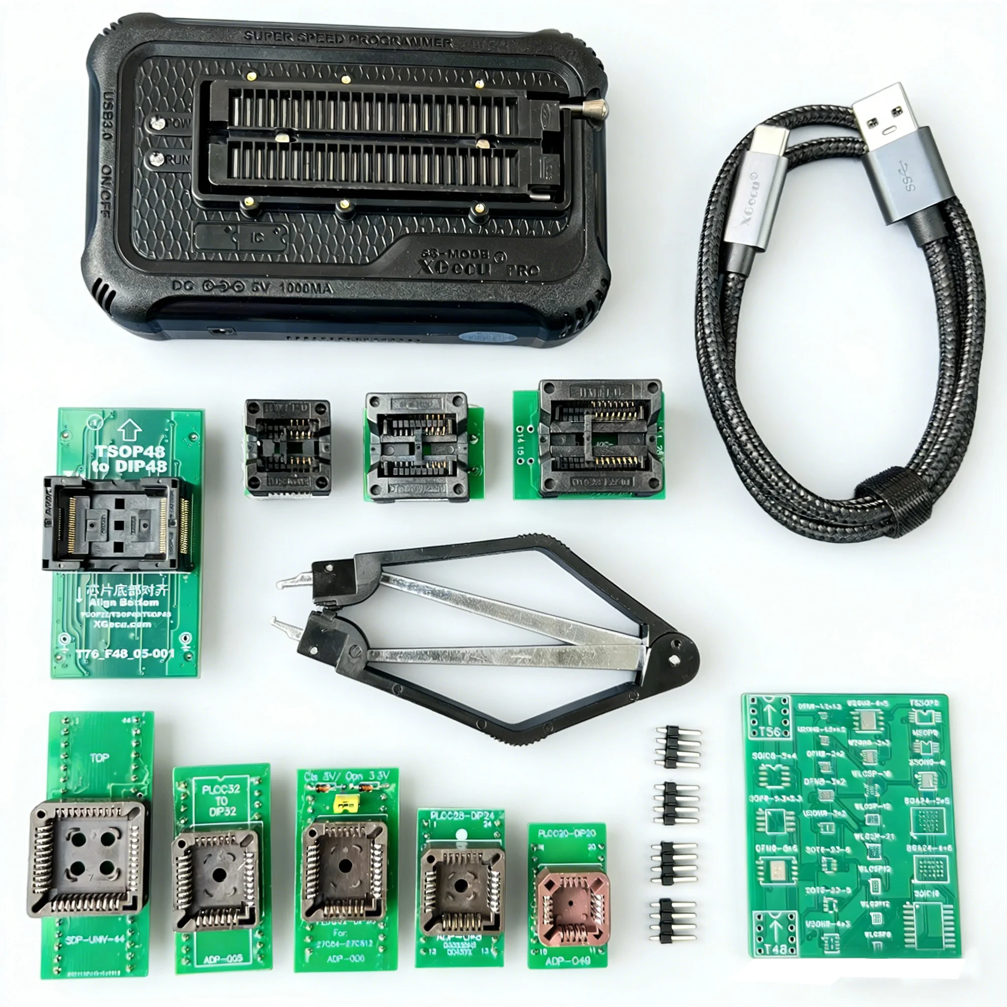 XGecu T76 USB3.0 범용 프로그래머 EEPROM/NOR/NAND/eMMC/MCU/GAL 프로그래머 5-17개 부품 어댑터 키트 지원