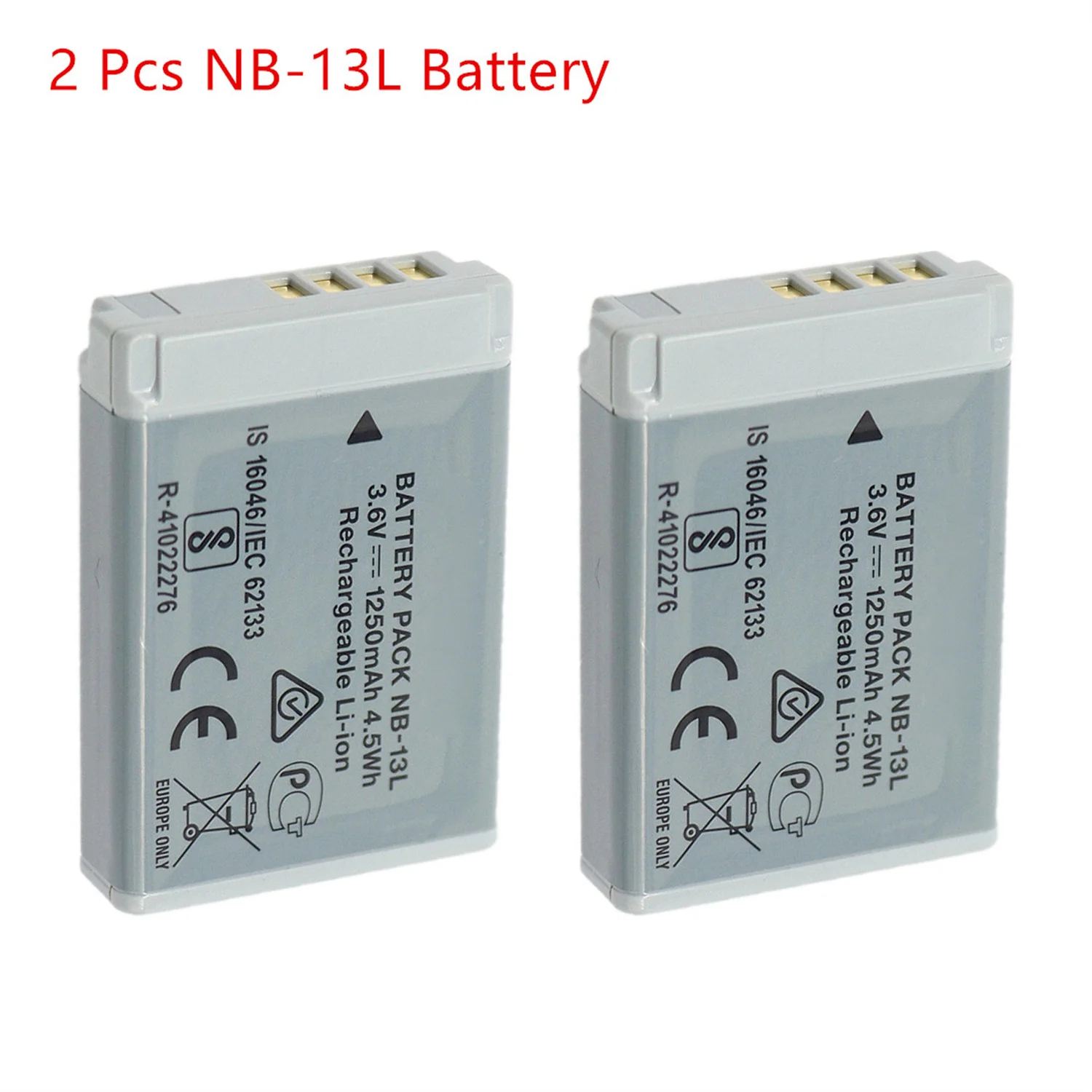 2Pcs NB-13L NB13L Digital Camera Battery for Canon PowerShot G5X