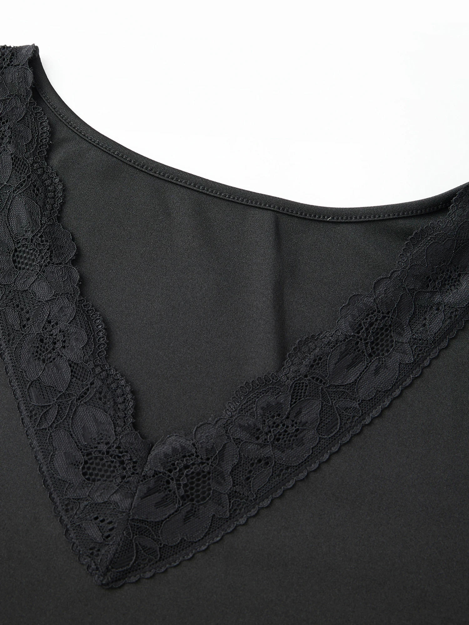 Plus Size Women s Fall Fashion Lace Patchwork V Neck Long Sleeve Elegant Blouses for Work Travel and Everyday Wear