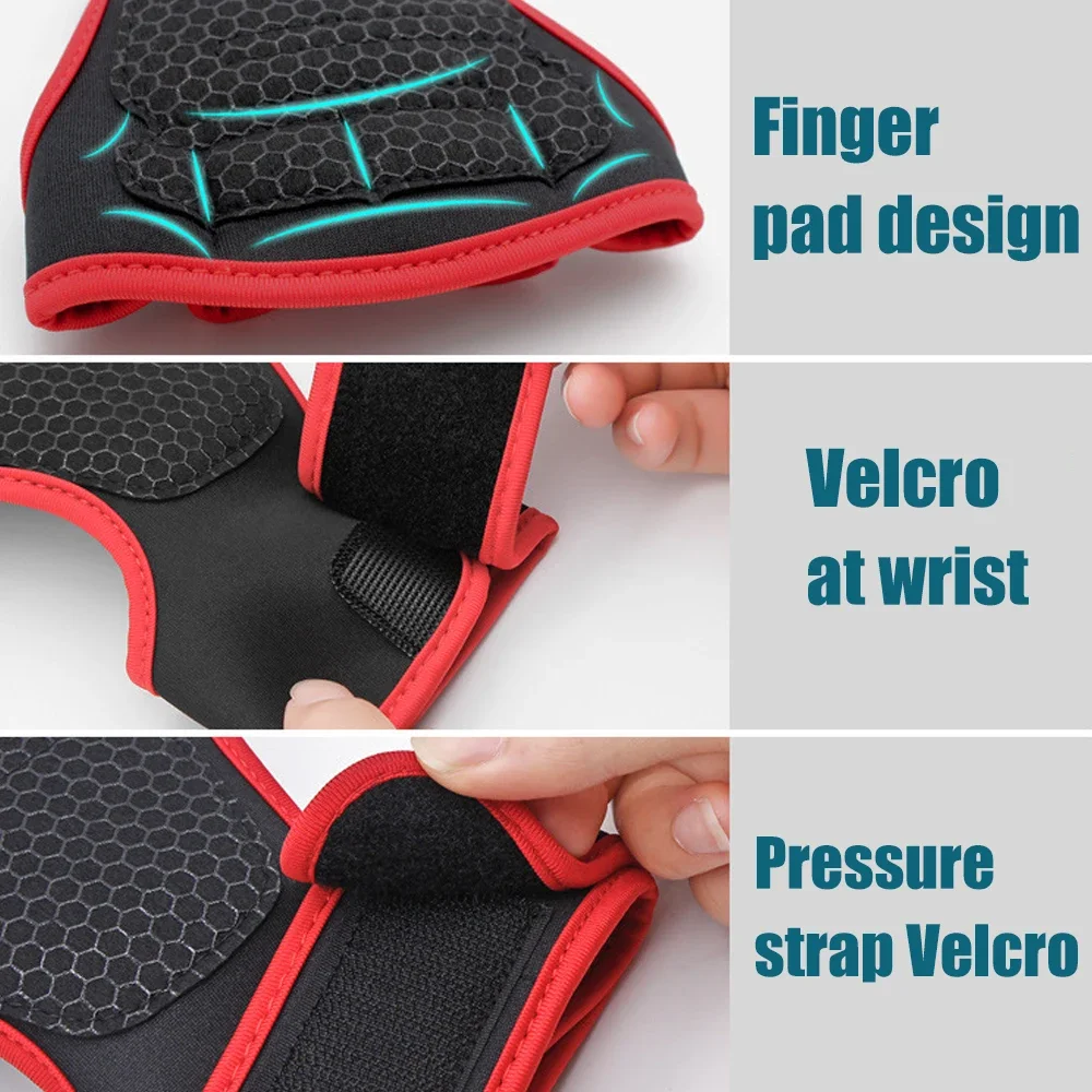 1Pair Weight Lifting Fitness Gloves With Wrist Wraps Silicone Gel Full Palm Protection Gym Workout Glove Power Lifting Equipment 4