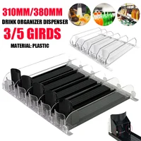 Canned Beverage Push Rack Drink Organizer Dispenser Spring Push Adjustable Storage Shelf E-shaped Glide Kitchen Fridge 통조림 음료 밀대 1