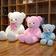 

Hot High Quality 80/110CM 3Colors Teddy Bear With Bow Stuffed Animals Plush Toys Doll Lovers Birthday Baby Gift