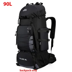 Expansive Outdoor Adventure Backpack - 90L Capacity for Camping, Hiking, and Climbing (90L Black  Bag)