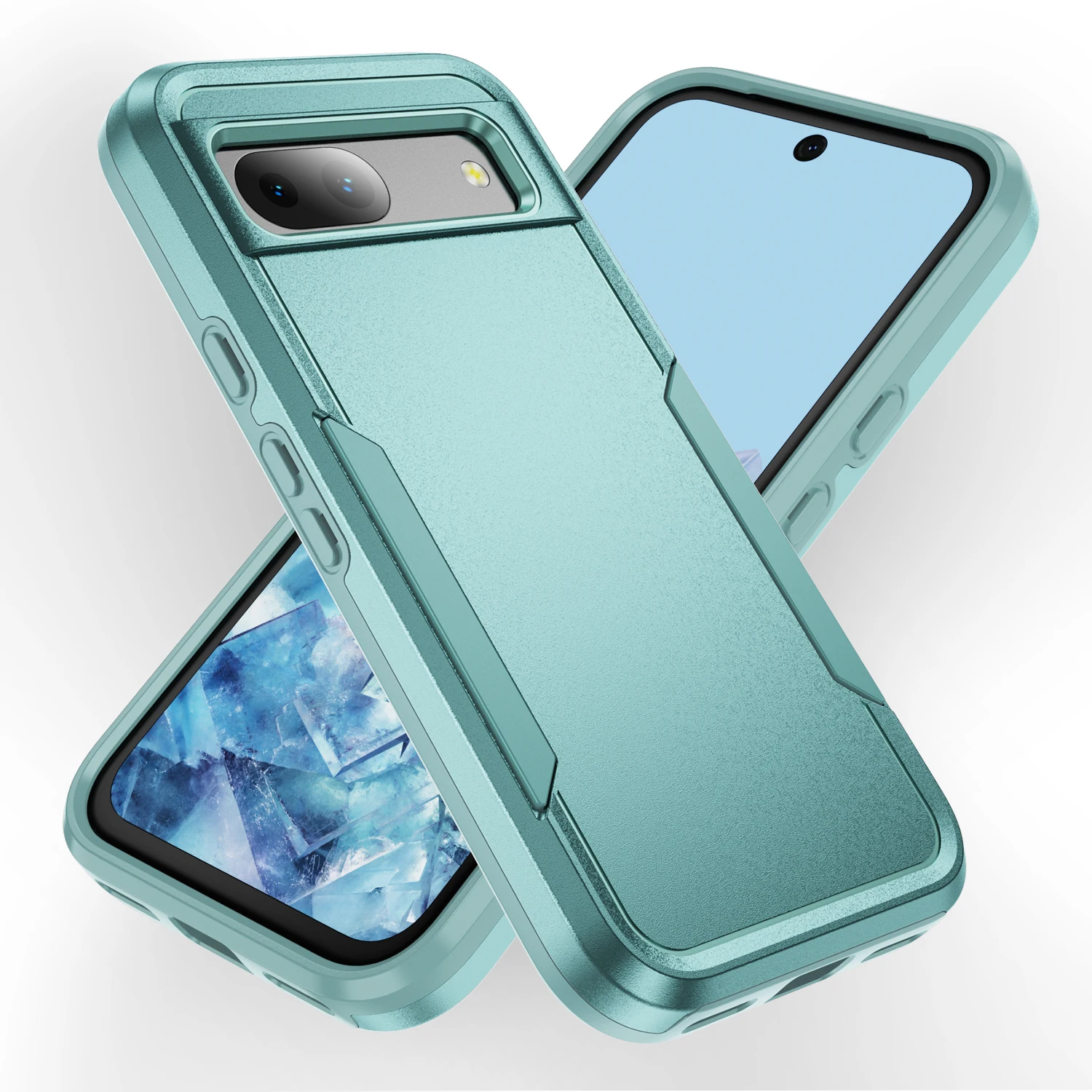 Hybrid Rugged Armor Shockproof Phone Case with Soft TPU Frame and Hard Plastic Back Cover