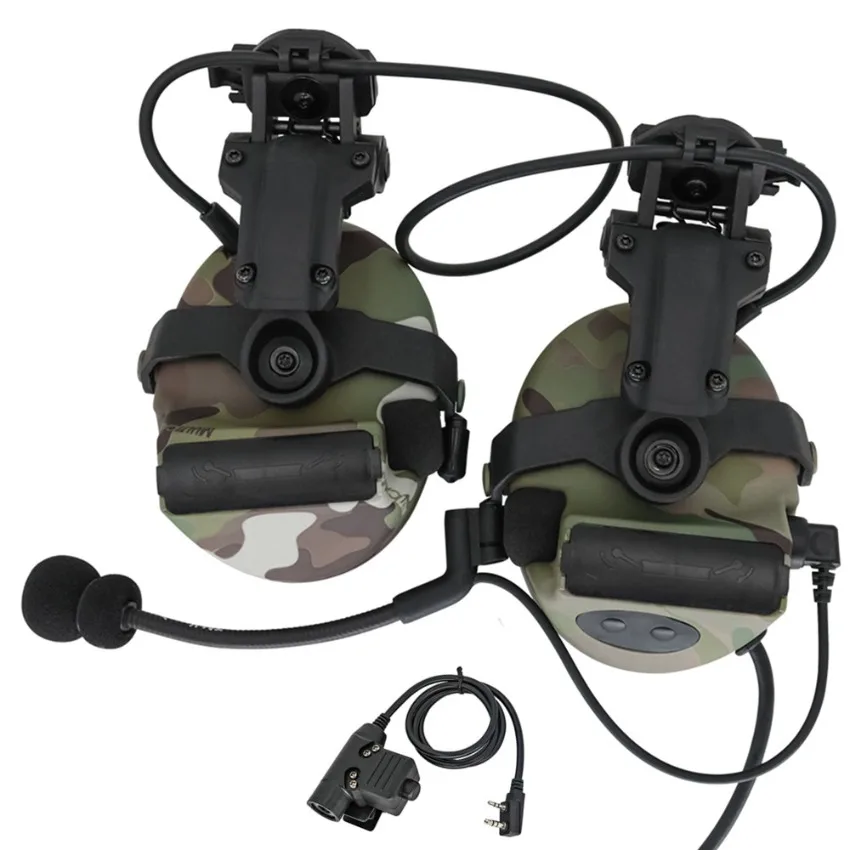 Tactical Headset Comtac II Hearing Protection Earmuffs Helmet ARC Rail Bracket Version Pickup Noise Reduction Shooting Earmuffs