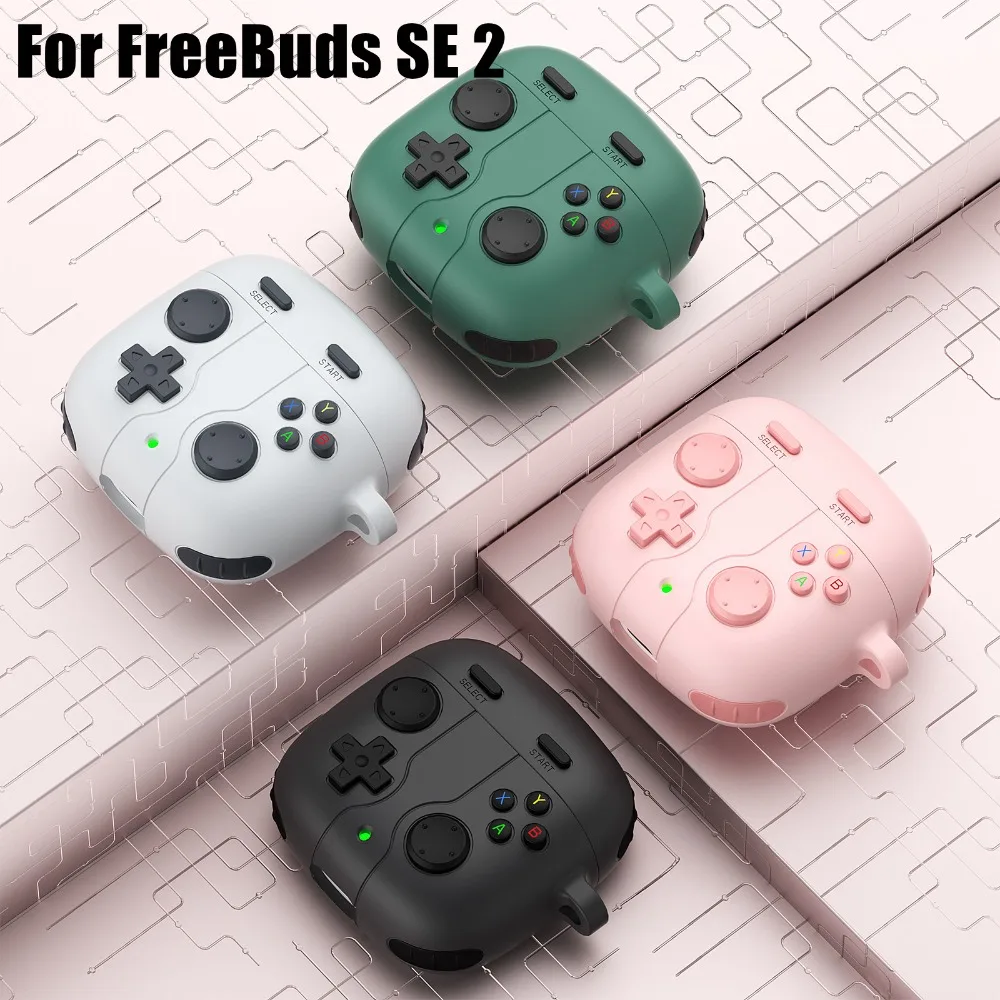 Cute 3D GamePad Cartoon Earphone Case - Silicone Shockproof Protective Cover with Hook