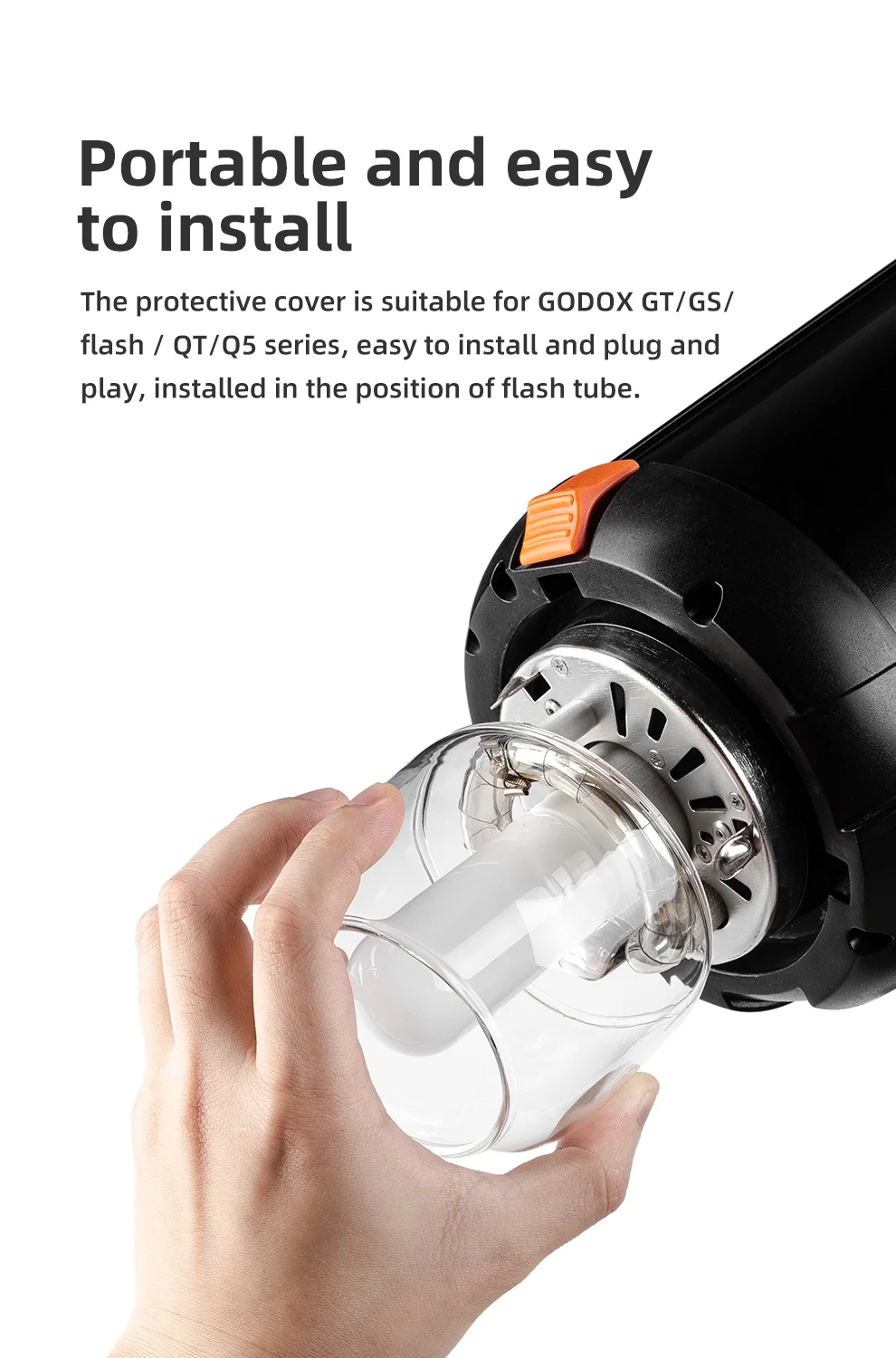 Protector Cap Glass Cover Dome for GT / GS / QT / QS Series Studio Flash Strobe