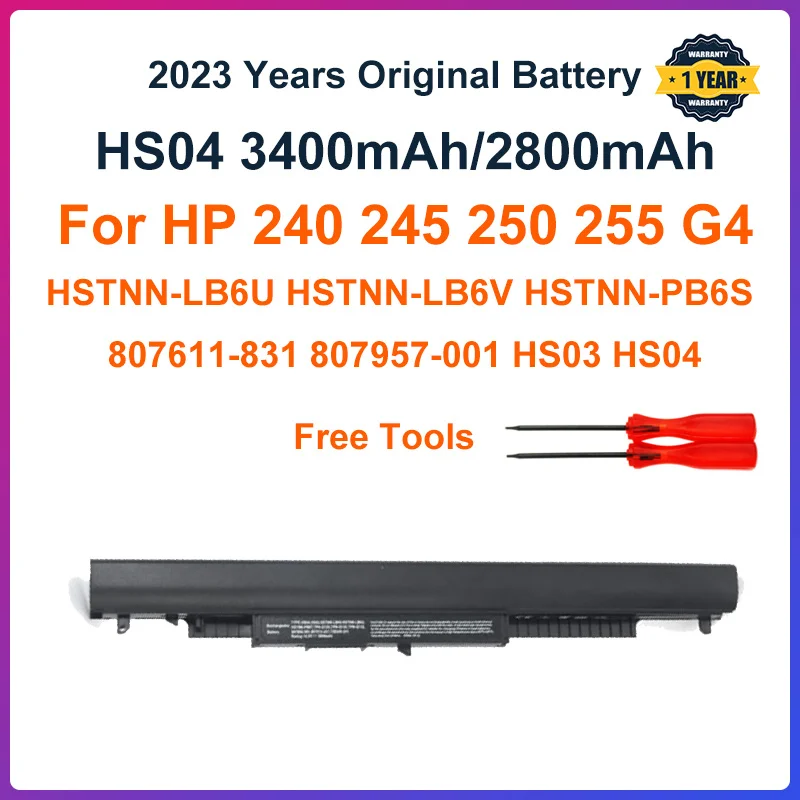 Batteria Per Laptop Hs04 3400Mah Per Hp 240 245 250 255 G4 Hstnn-Lb6U Hstnn-Lb6V Hstnn-Pb6S 807611-831 807957-001 Hs03 Hs04