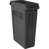 Slim Jim Trash Can Waste Bin with Venting Channels, Black, for Kitchen/Office/Workspace 1